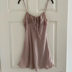 Silky beige cami dress